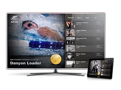 Samsung Experience TV Controller app athletes design ipad kiosk museum nz olympic sports ui ux