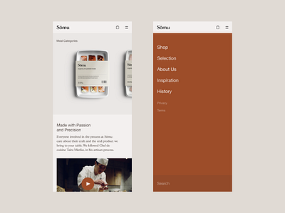 Somu - Menu & Carousel carousel flat menu menu design minimal product page search ui ux