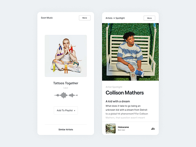 Soon Music App app design cover art minimal minimalism minimalistic music music app music player ui white