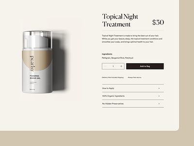 Skincare Product Page add to bag basket ecommerce health minimal product product page skincare ui ux