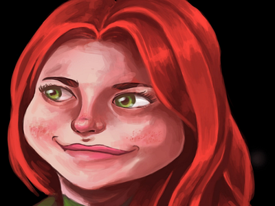 Ginger smiles digital painting ginger