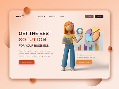 Business Solutions Landing Page Header Design