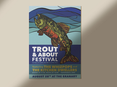 Trout & About Festival Poster #2 festival poster illustration poster art print design