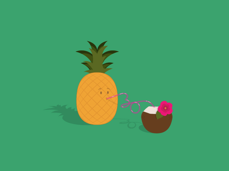 Hot, Thirsty, 30! adobe cc after effects animation cute gif illustration illustrator photoshop pineapple