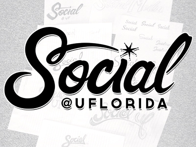 Social @UFlorida hand drawn script font