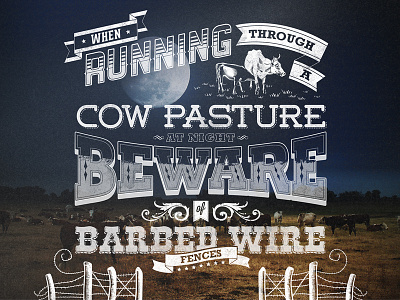 When Running... barbed wire cow pasture ranch type western