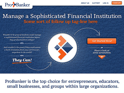 ProBanker Call-to-Action / Marketing header call to action marketing web design