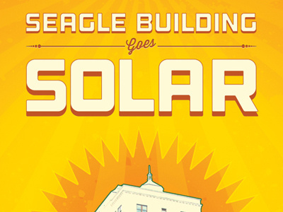 Seagle Building Promotional Sign large format print design retro solar vintage