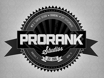 ProRanK Studios Vintage Badge badge greyscale logo vintage