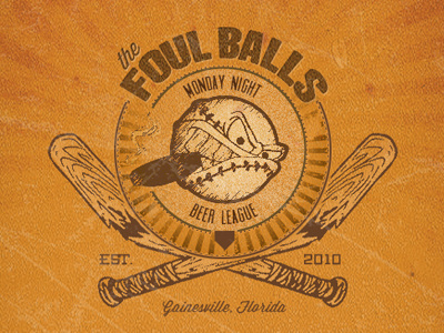 Vintage Foul Balls logo stamp vintage