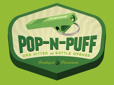 Tokeez Pop-n-Puff Display Design Header package retro weed