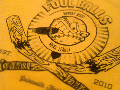 Foul Balls Softball Team Logo (printed) bats logo softball team