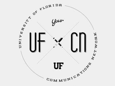 University of Florida Communications Network (UFCN) (cont.) badge brand identity logo uf