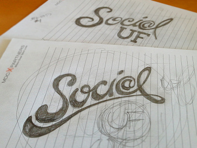 Social@UF font hand drawn script sketch uf