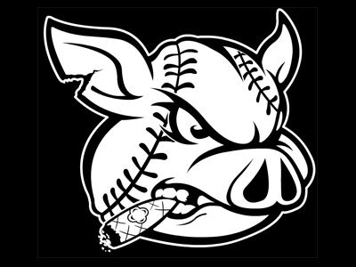 Porkchop Express logo pig softball team