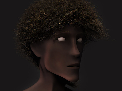 Blonde african 3d dark head photoshop portrait teen zbrush