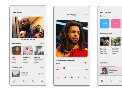 music player app design ui ux