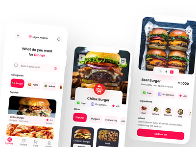 mobile UI for food app design ui ux