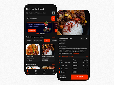 foodzone app design figma ui ux