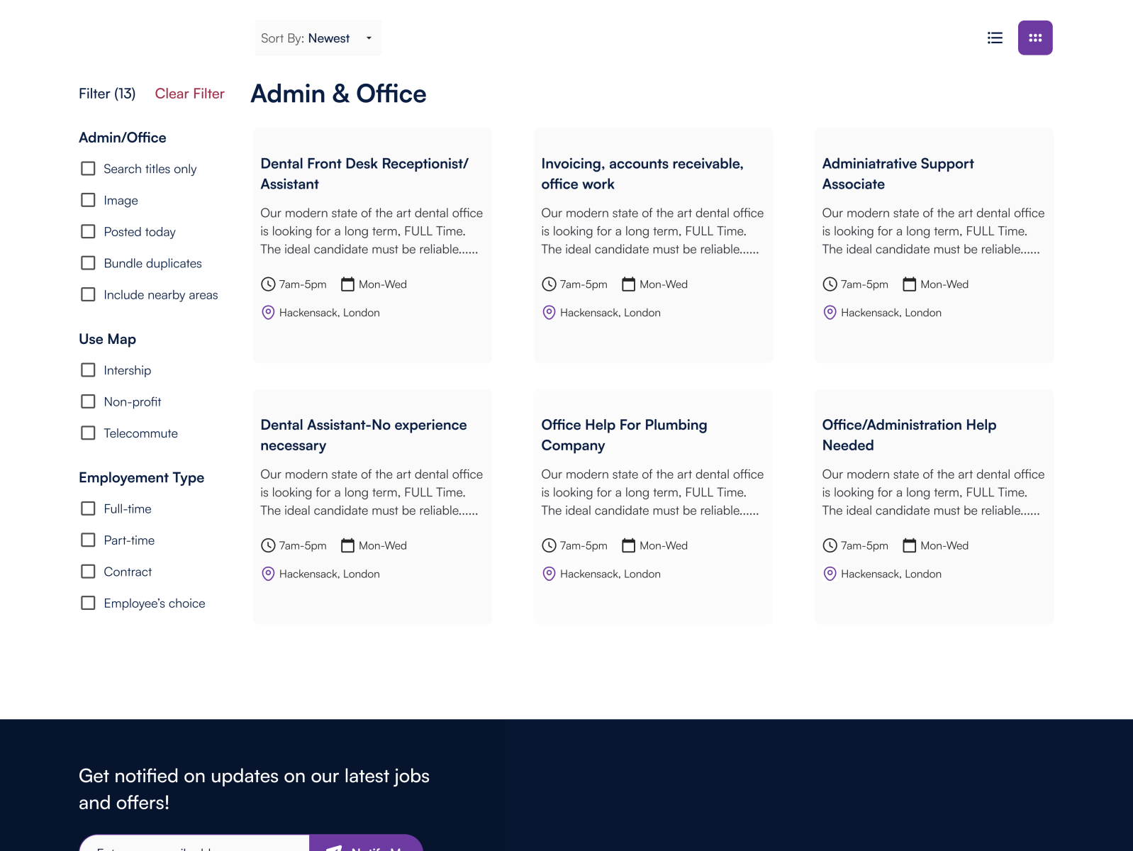 Job Listing Redesign of Craigslist site by Chudi on Dribbble