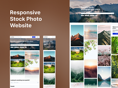 Responsive Stock Photo Website clean desktop minimal mobile stock photo ui user interface ux web