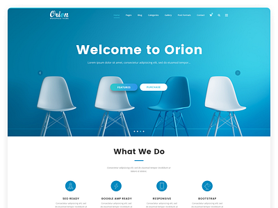 Orion Wordpress Theme app design flat minimal ui ux web website