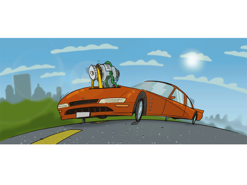 The Drive animation car comic gif illustration interactive title
