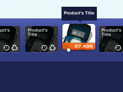 Product's Title button footer horizontal hover price product rounded corners strip tooltip ui