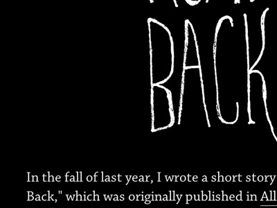 "Long Road Back" blog post fiction words