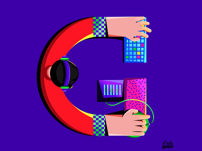 G is for Gamer 2d character 36days 36daysoftype colorful design filipino flat design flat illustration gamers illustrations procreate