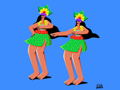 H is for Hula 2d illustration 36days 36daysoftype character illustration colorful design filipino flat design flat illustration hawaii hawaiian hula illustrations procreate
