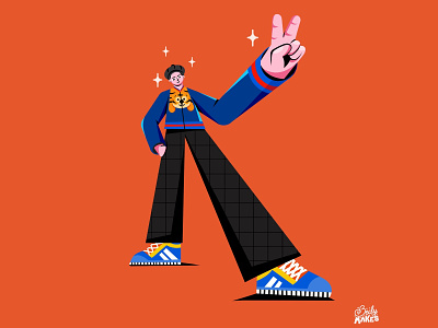 K is for Kim Tae Hyung 2d illustration 36days 36daysoftype army boyband bts colorful design filipino flat design flat illustration kimtaehyung korean procreate v
