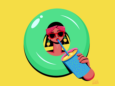 Q is for Quenchers 36days 36daysoftype character illustration colorful design filipino flat design flat illustration illustrations procreate summer summer party