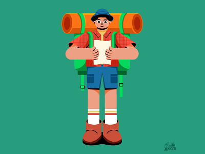 T is for Tourist 36days 36daysoftype camper character illustration colorful design filipino flat design flat illustration handlettering illustration illustrations procreate tourism tourist traveling traveller vacation