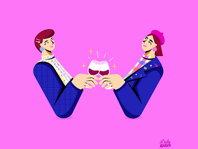 W is for wine night with BFF 36daysoftype character illustration colorful design filipino flat design flat illustration friends girlfriends handlettering illustrations wine wine illustration