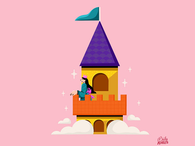 One for 36 Days of Type 36days 36daysoftype castle castle illustration colorful design filipino flat design flat illustration illustrations princess procreate tower
