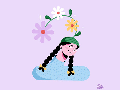 Two for 36 Days of Type 36days 36daysoftype character illustration colorful design filipino flat design flat illustration flower flower illustration flowers illustrations procreate woman