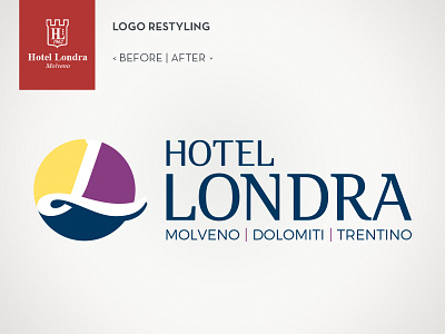 Hotel Londra | Logo restyling before and after design italia lake logo restyling trentino
