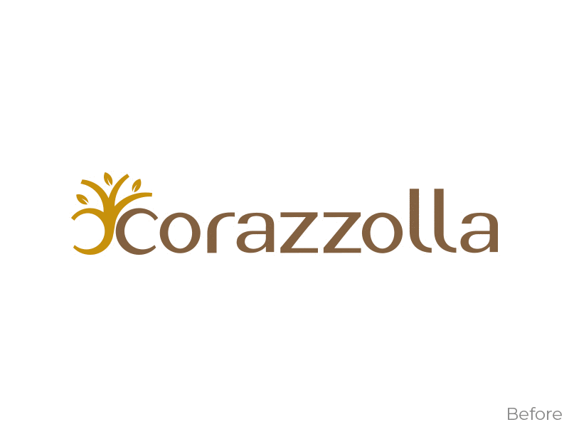 Corazzolla | Logo Restyling artisans before and after furniture handmade logo logotype paissan restyling trentino wood