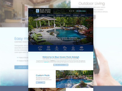 Blue Haven Pools & Spas blue haven custom icons custom pools icons outdoor living pools spas website