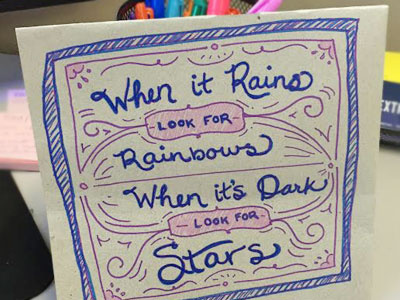 When it rains doodle hand drawn handdrawn quote sharpie typography