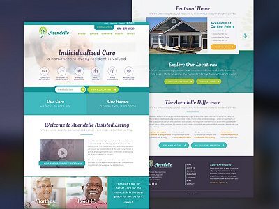Avendelle Assisted Living assisted living branding care caregiver senior care website