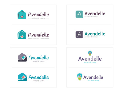 Rejected logos for Avendelle assisted living branding caregiver logo logo design senior care