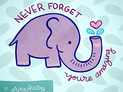 Never forget! elephant hand lettering illustration ipad pro lettering line art pattern surface pattern vector vector art