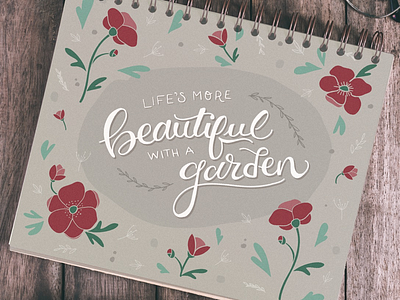 Garden Journal floral gardening global talent search hand lettering illustration journal mats