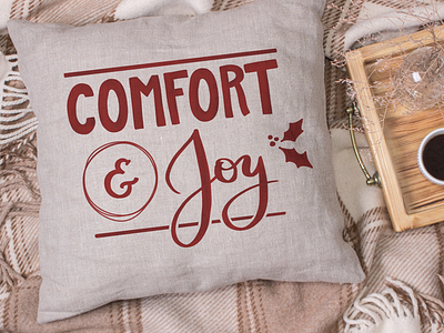 Comfort & Joy christmas comfort and joy hand lettering hand painted hand-lettered home decor lettering paint pillow