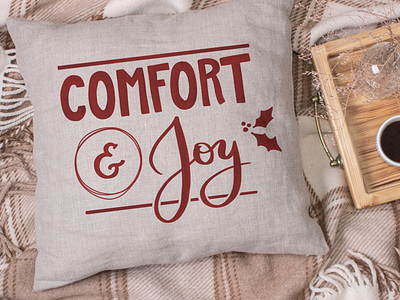 Comfort & Joy christmas comfort and joy hand lettered hand lettering hand painted home decor lettering paint pillow