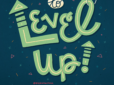 Get ready to level up! fun hans lettering illustration lettering level up new years procreate video game