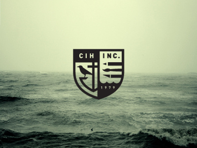 C. I. Hood, Inc identity concept logo mark identity logo designer logotype visual identity nick hood brand design branding logo mark illustration symbol badge crest enclosure sea waves anchor crow raven pencil paintbrush knife