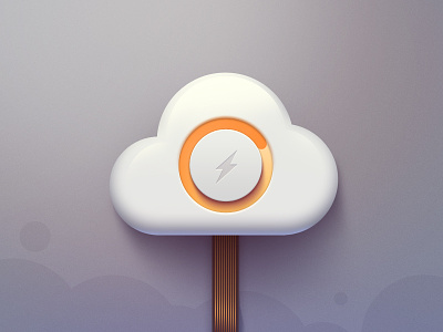 Cloud Icon cloud electronic icon idea lightning loading logo orange ui ux